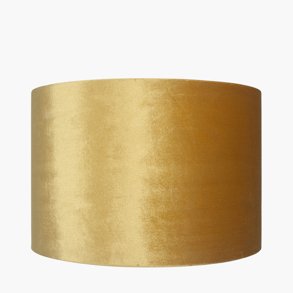 Bow 25cm Mustard Velvet Cylinder Lampshade